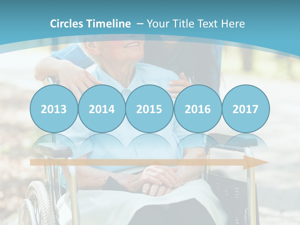 A Woman In A Wheelchair With A Man In A Blue Shirt PowerPoint Template