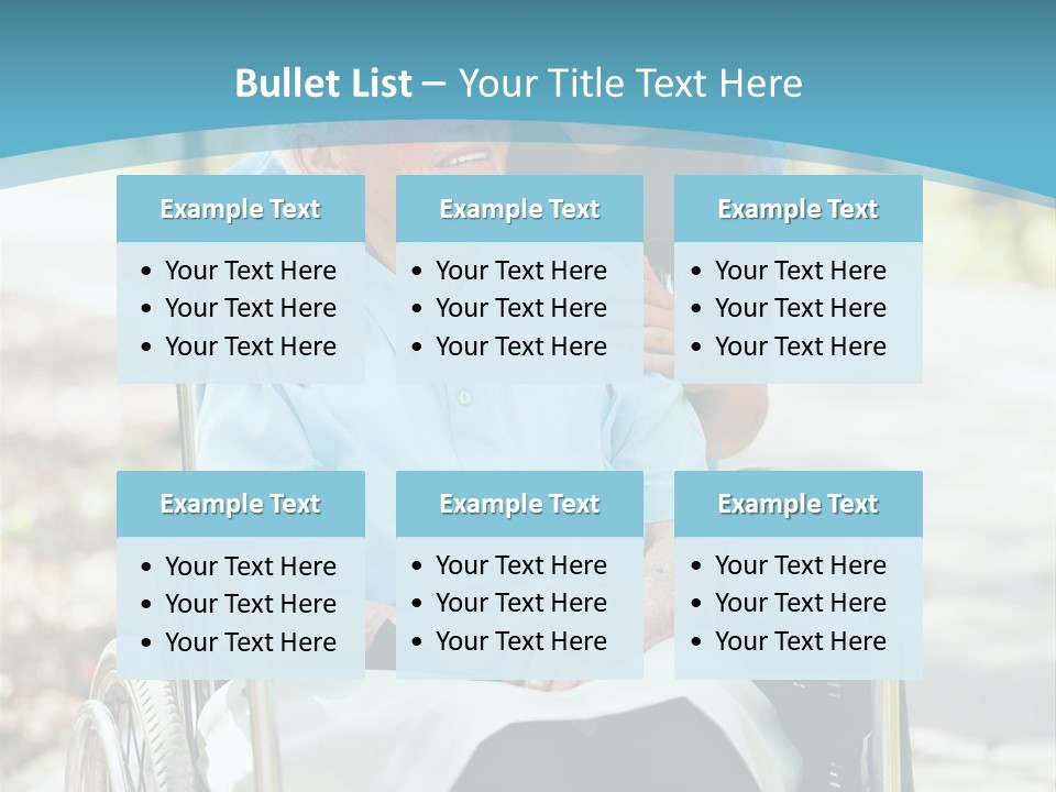 A Woman In A Wheelchair With A Man In A Blue Shirt PowerPoint Template