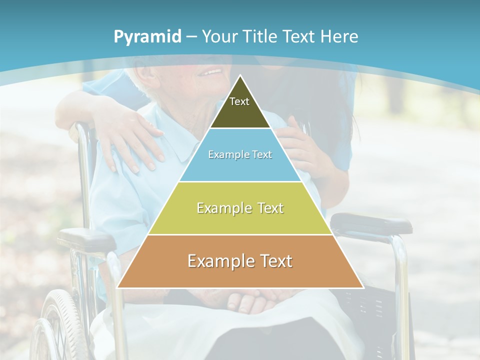 A Woman In A Wheelchair With A Man In A Blue Shirt PowerPoint Template