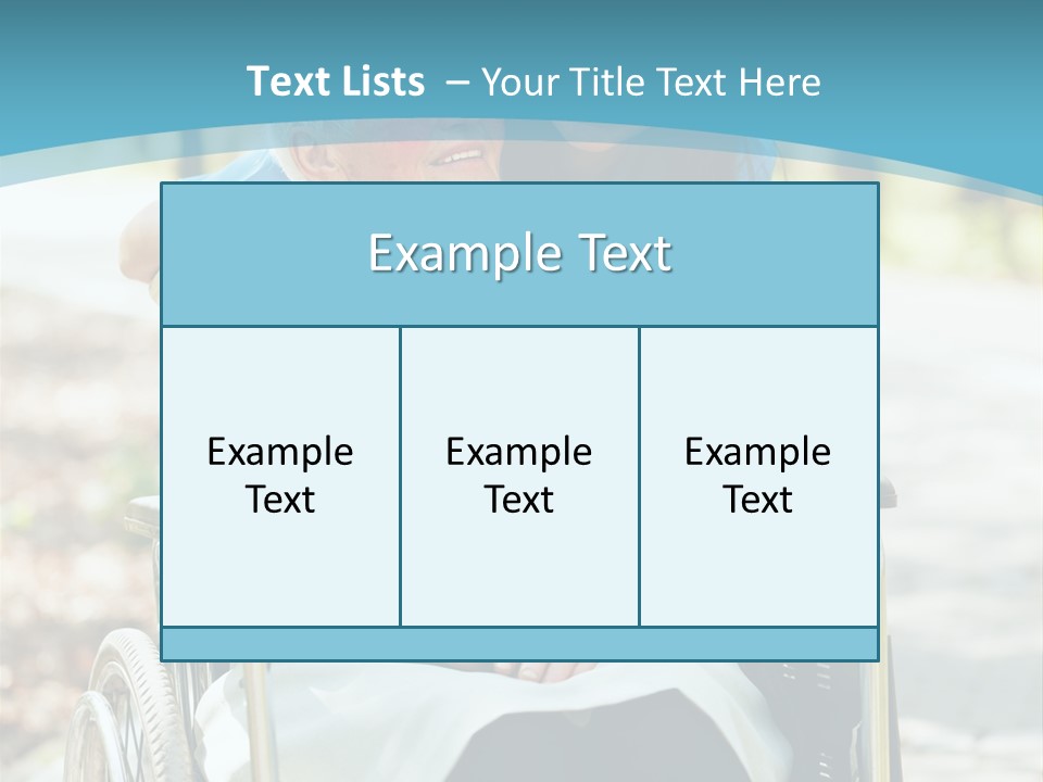A Woman In A Wheelchair With A Man In A Blue Shirt PowerPoint Template