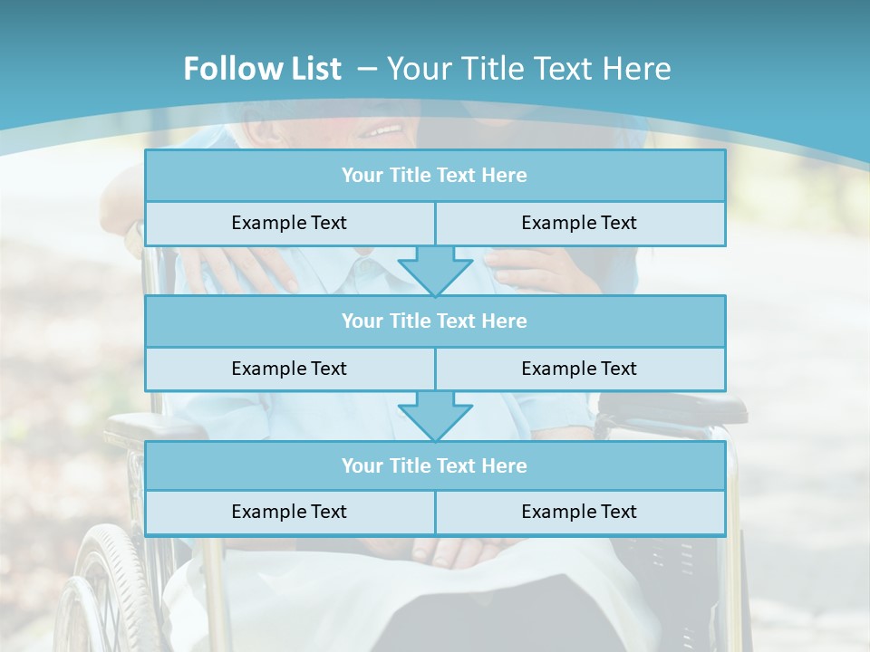 A Woman In A Wheelchair With A Man In A Blue Shirt PowerPoint Template