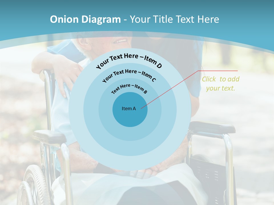 A Woman In A Wheelchair With A Man In A Blue Shirt PowerPoint Template