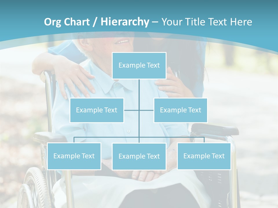 A Woman In A Wheelchair With A Man In A Blue Shirt PowerPoint Template