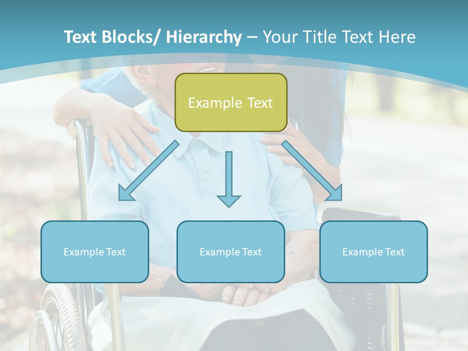 A Woman In A Wheelchair With A Man In A Blue Shirt PowerPoint Template
