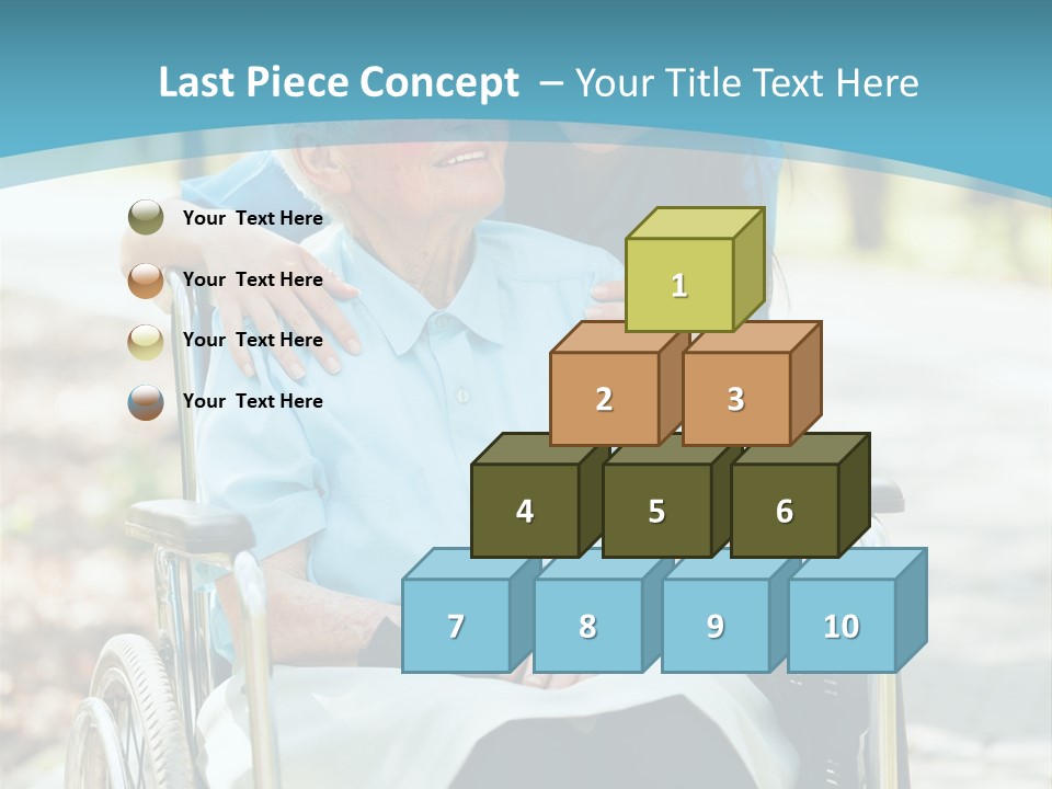 A Woman In A Wheelchair With A Man In A Blue Shirt PowerPoint Template