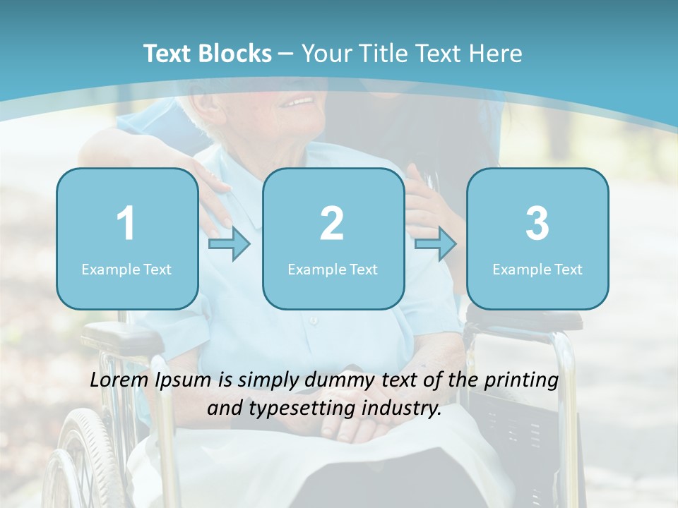 A Woman In A Wheelchair With A Man In A Blue Shirt PowerPoint Template
