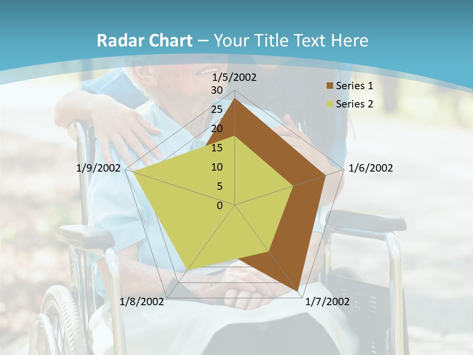 A Woman In A Wheelchair With A Man In A Blue Shirt PowerPoint Template