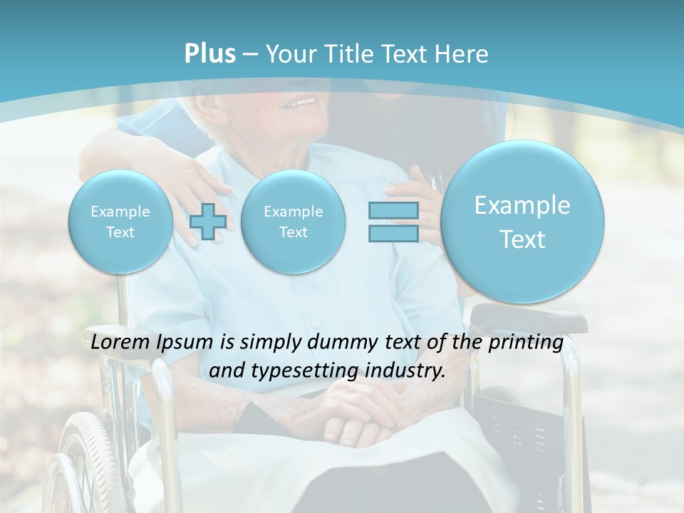 A Woman In A Wheelchair With A Man In A Blue Shirt PowerPoint Template