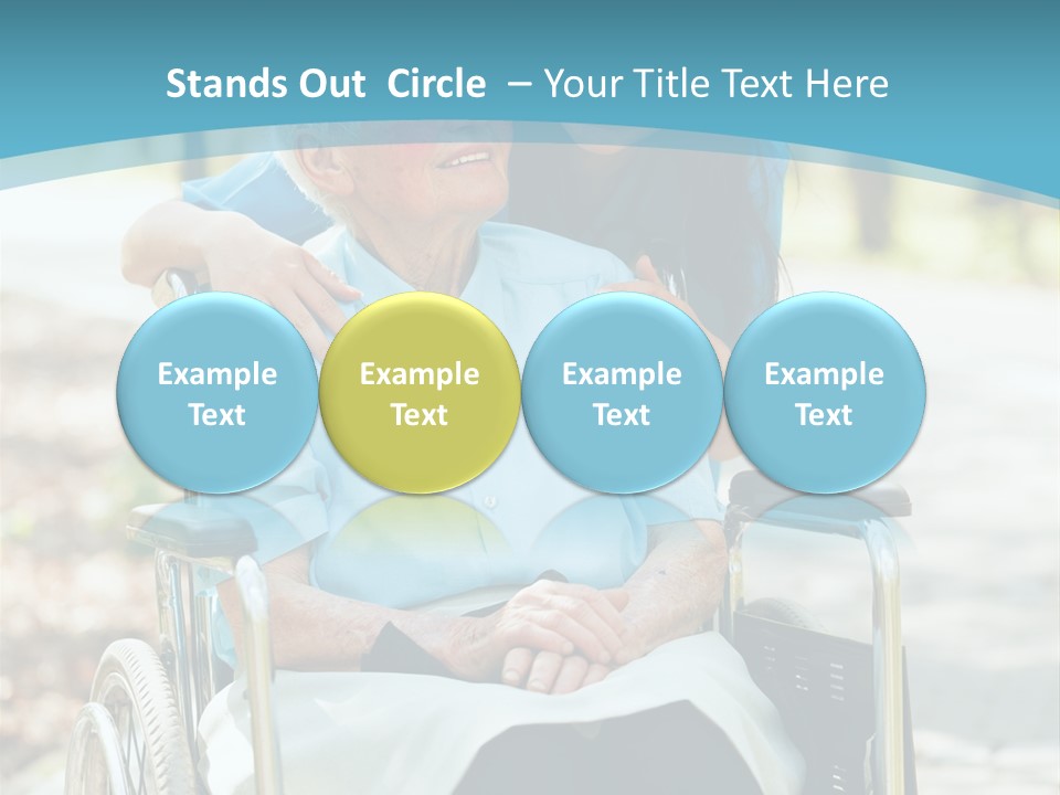 A Woman In A Wheelchair With A Man In A Blue Shirt PowerPoint Template