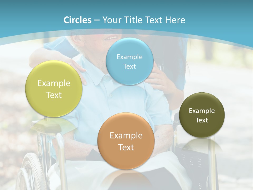 A Woman In A Wheelchair With A Man In A Blue Shirt PowerPoint Template