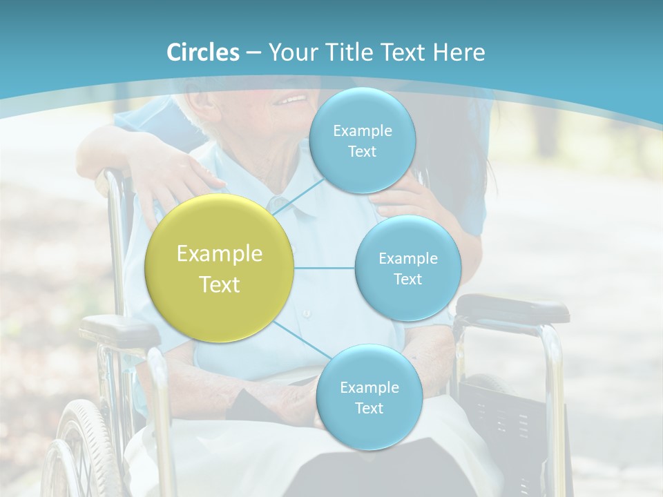 A Woman In A Wheelchair With A Man In A Blue Shirt PowerPoint Template