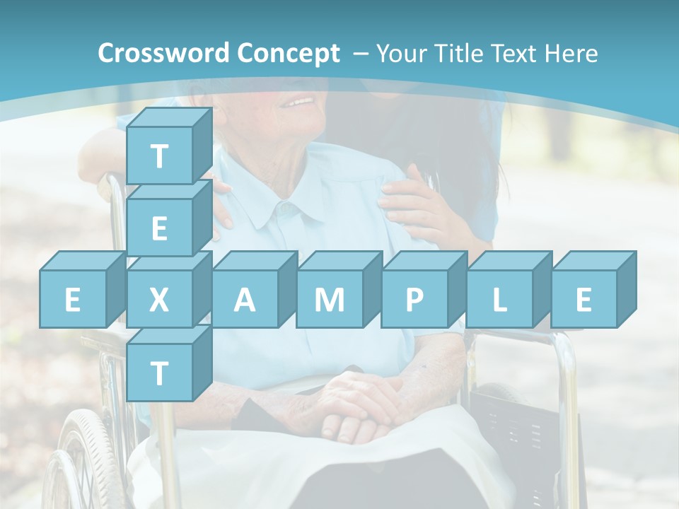 A Woman In A Wheelchair With A Man In A Blue Shirt PowerPoint Template