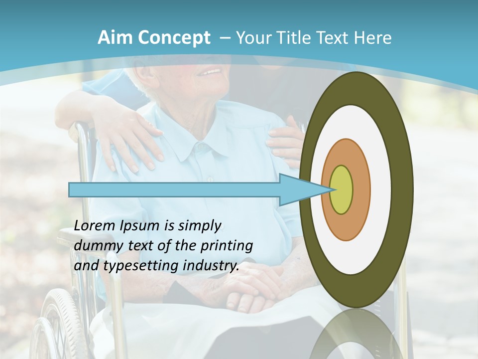 A Woman In A Wheelchair With A Man In A Blue Shirt PowerPoint Template