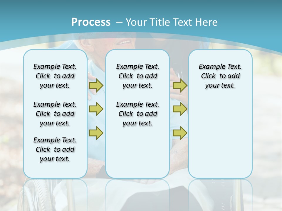 A Woman In A Wheelchair With A Man In A Blue Shirt PowerPoint Template