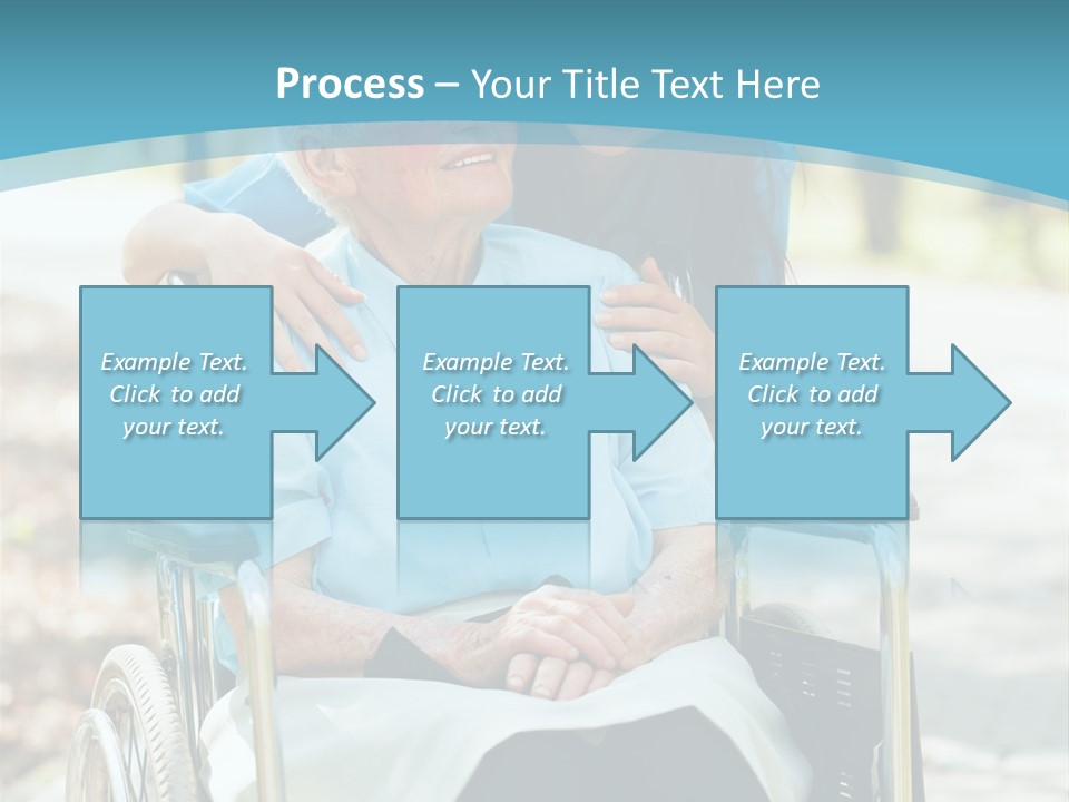 A Woman In A Wheelchair With A Man In A Blue Shirt PowerPoint Template
