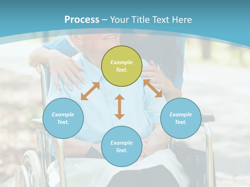 A Woman In A Wheelchair With A Man In A Blue Shirt PowerPoint Template
