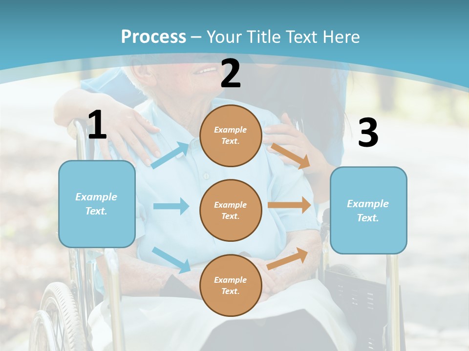 A Woman In A Wheelchair With A Man In A Blue Shirt PowerPoint Template