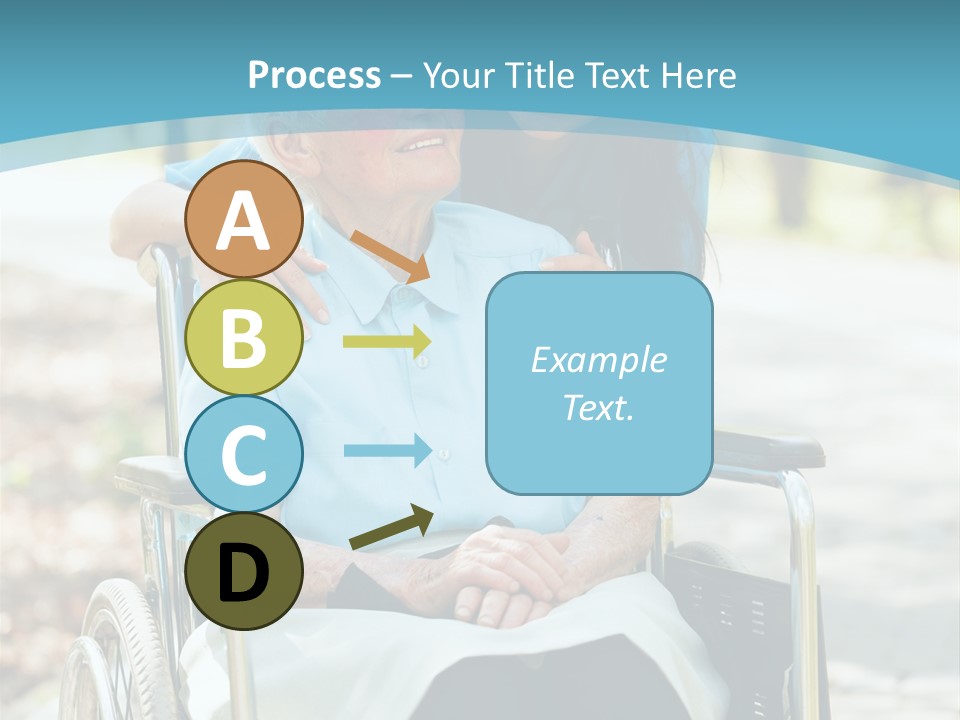 A Woman In A Wheelchair With A Man In A Blue Shirt PowerPoint Template