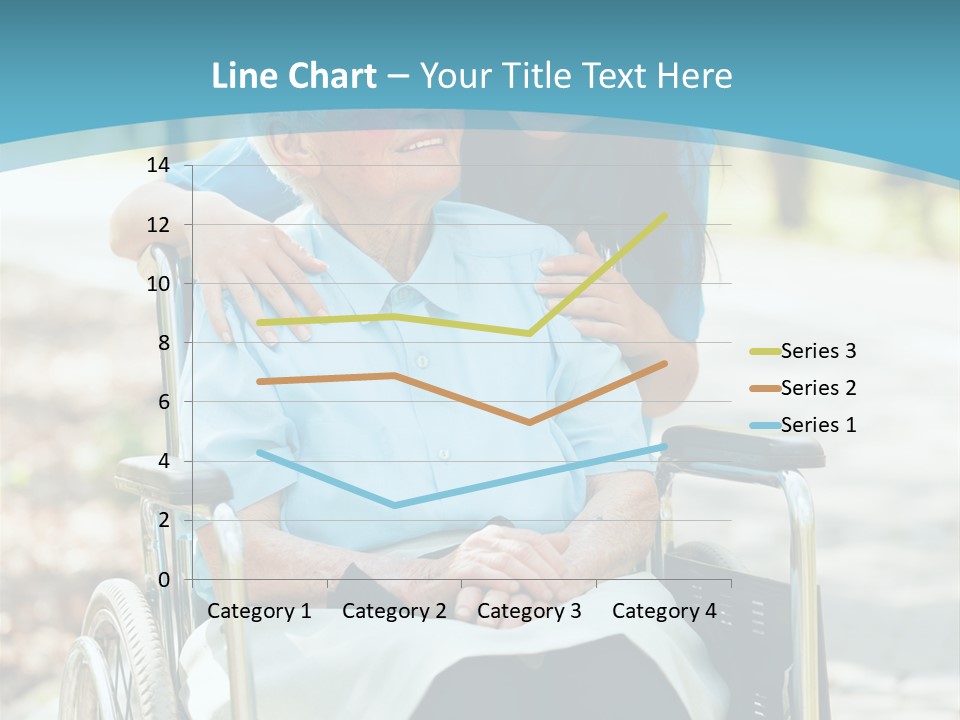 A Woman In A Wheelchair With A Man In A Blue Shirt PowerPoint Template
