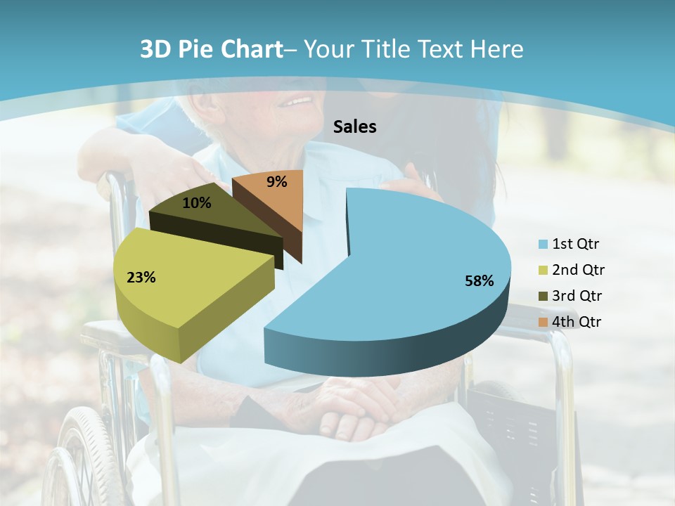 A Woman In A Wheelchair With A Man In A Blue Shirt PowerPoint Template