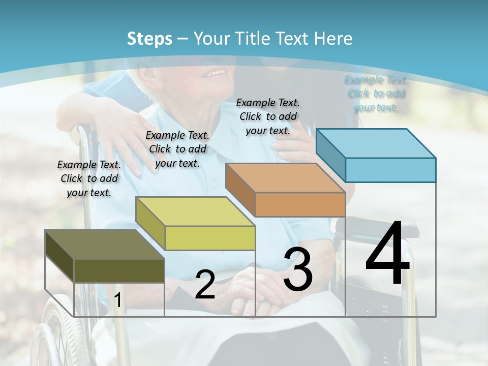 A Woman In A Wheelchair With A Man In A Blue Shirt PowerPoint Template