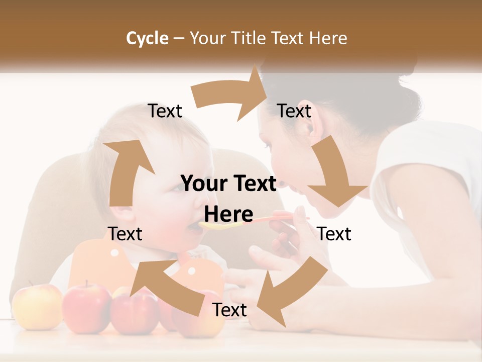 A Woman Feeding A Baby With A Spoon PowerPoint Template