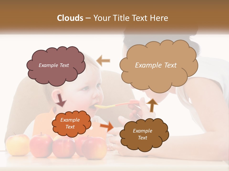 A Woman Feeding A Baby With A Spoon PowerPoint Template