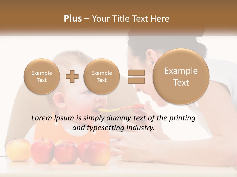 A Woman Feeding A Baby With A Spoon PowerPoint Template