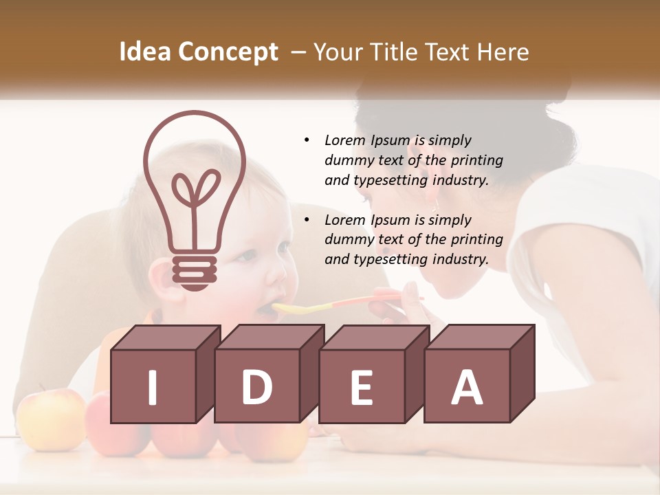 A Woman Feeding A Baby With A Spoon PowerPoint Template