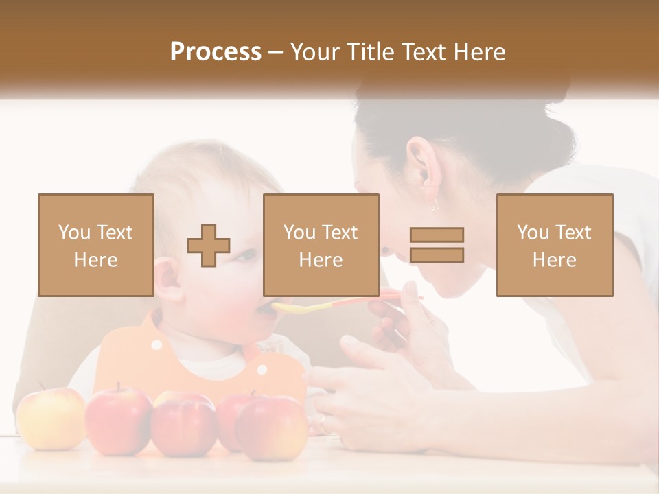 A Woman Feeding A Baby With A Spoon PowerPoint Template