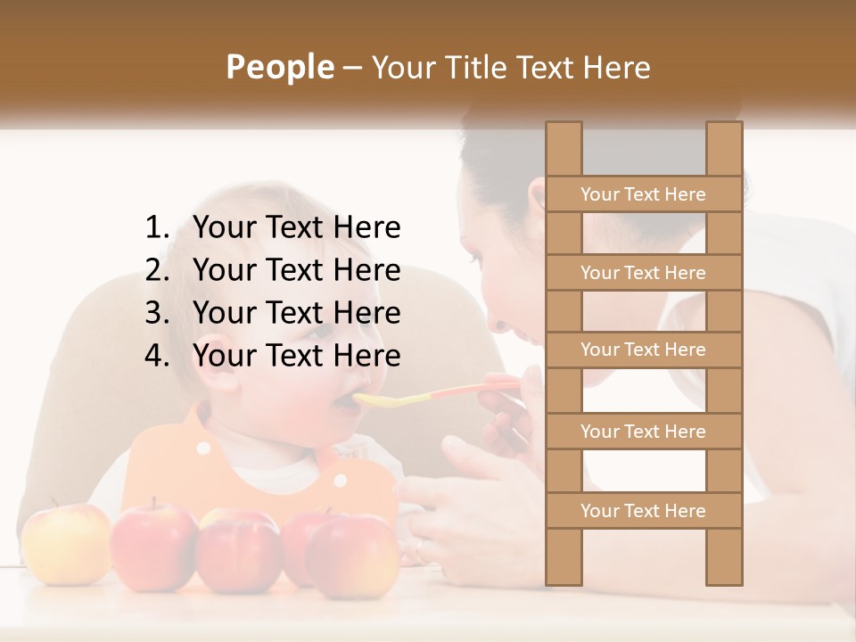A Woman Feeding A Baby With A Spoon PowerPoint Template