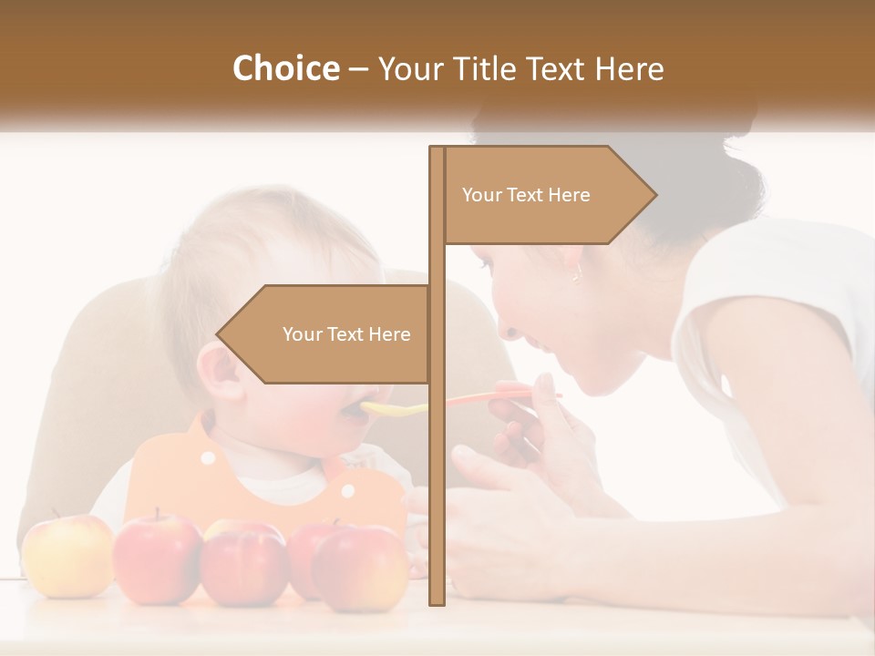 A Woman Feeding A Baby With A Spoon PowerPoint Template