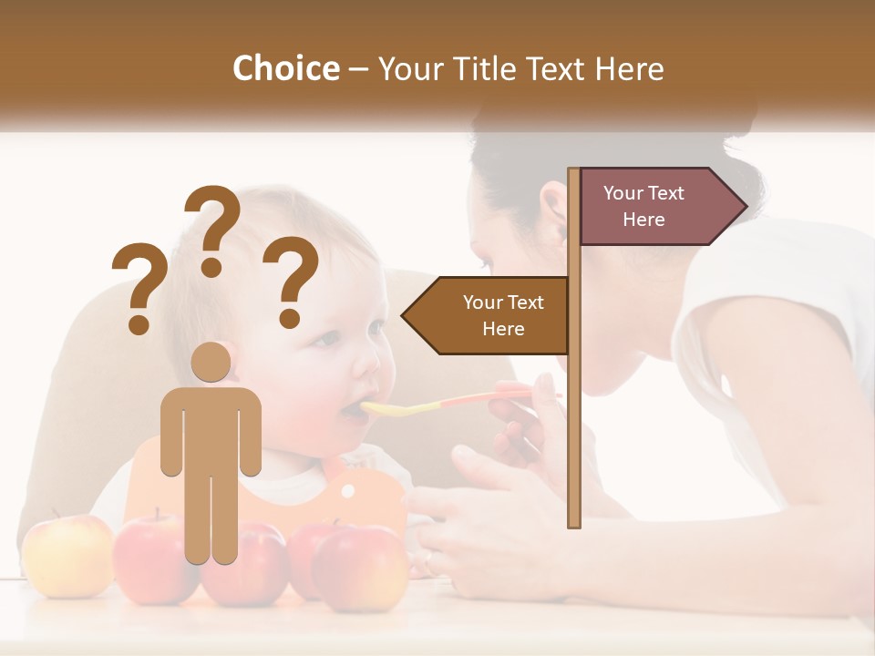 A Woman Feeding A Baby With A Spoon PowerPoint Template