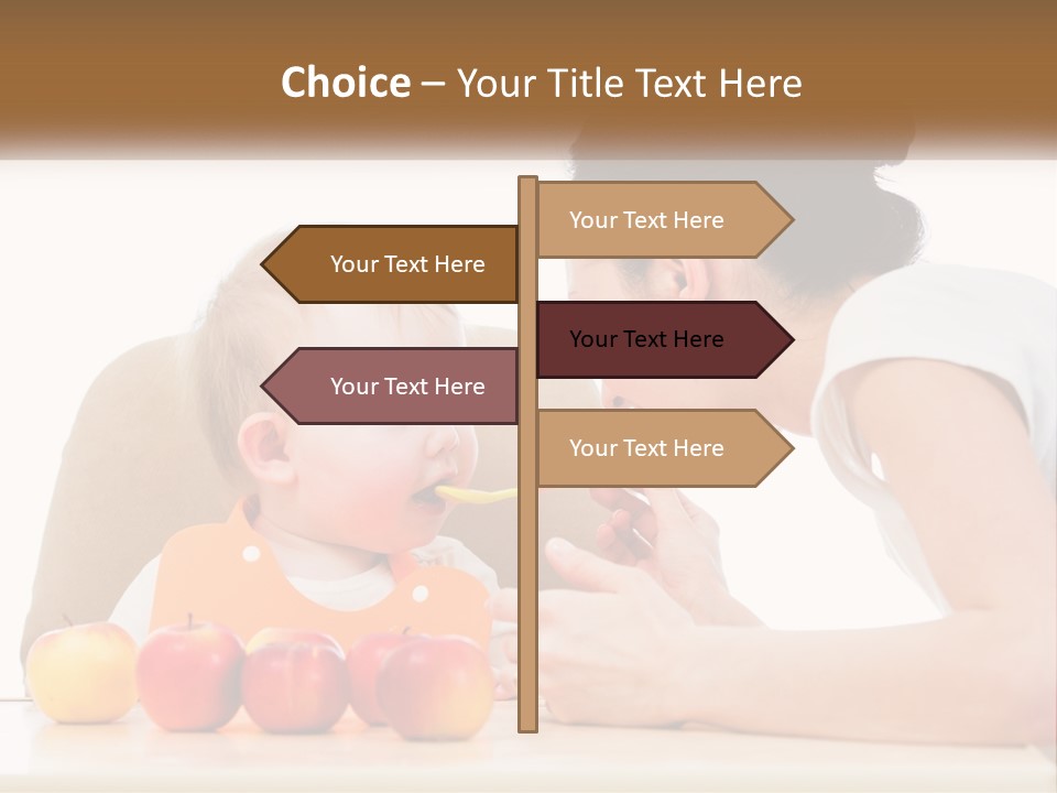 A Woman Feeding A Baby With A Spoon PowerPoint Template