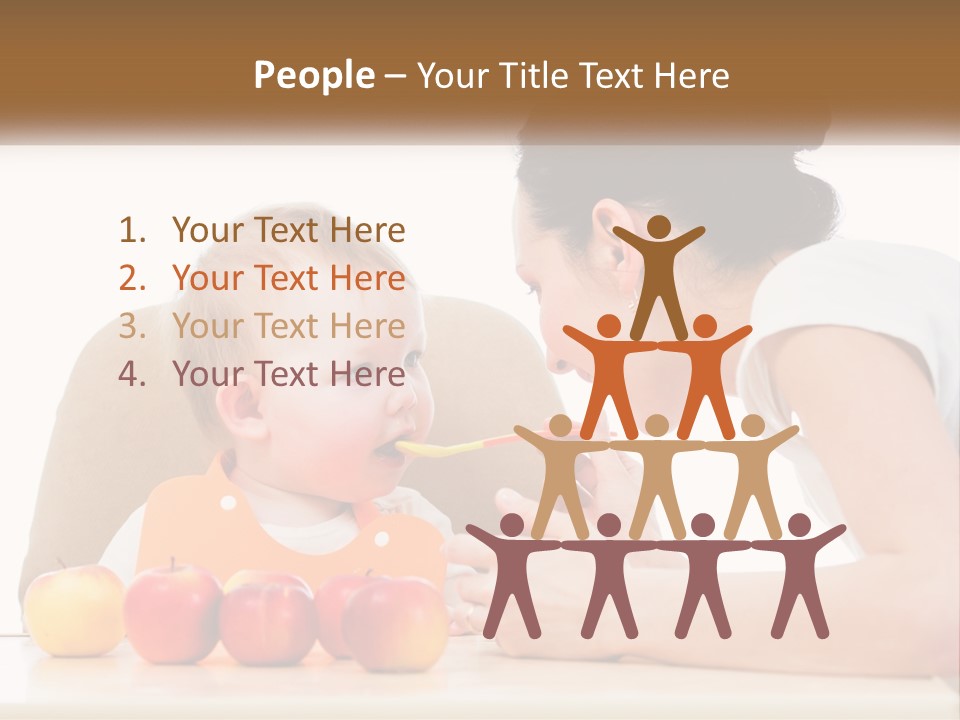 A Woman Feeding A Baby With A Spoon PowerPoint Template