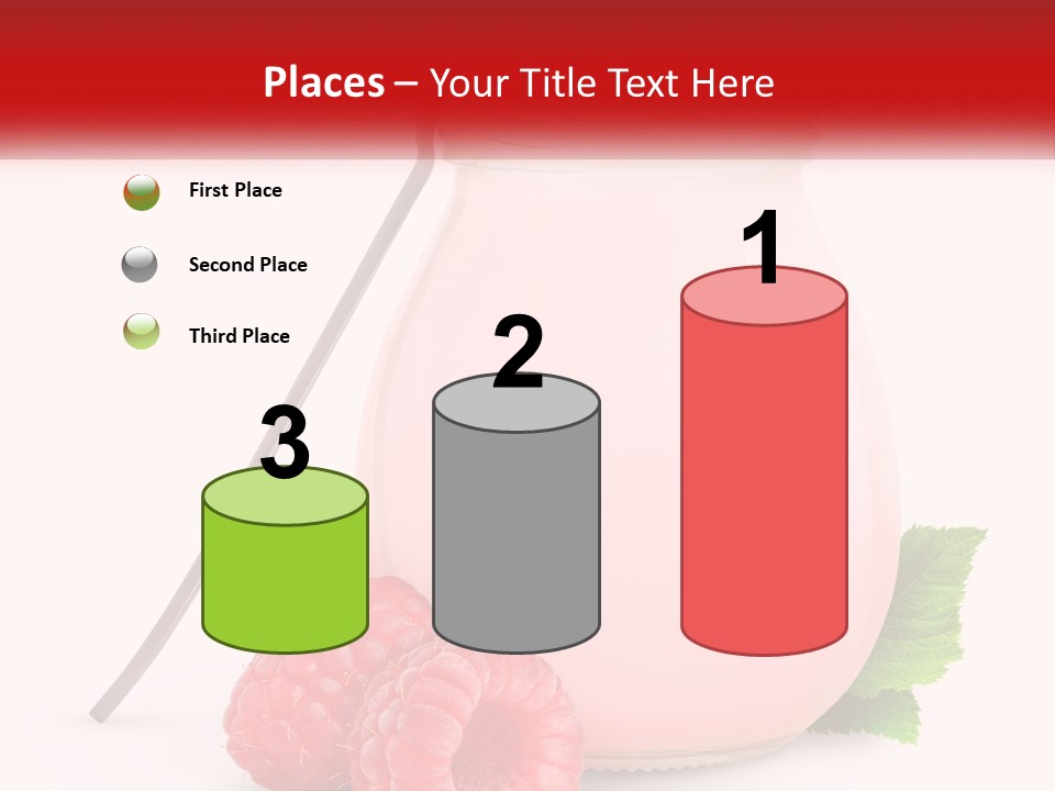 A Jar Of Pink Liquid With Raspberries And A Spoon PowerPoint Template