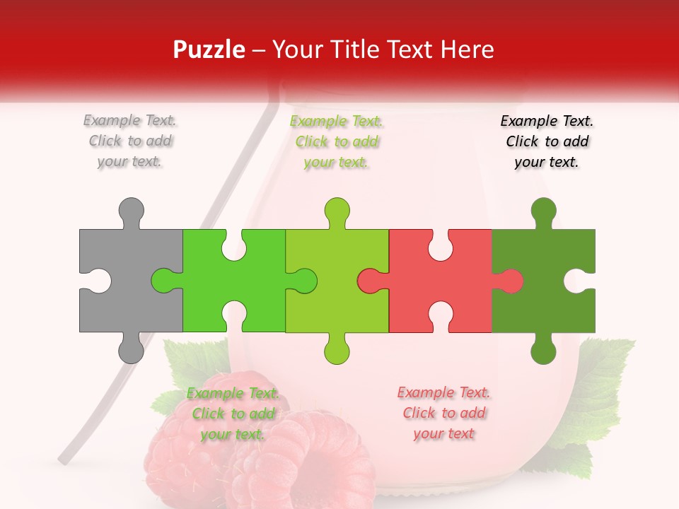 A Jar Of Pink Liquid With Raspberries And A Spoon PowerPoint Template