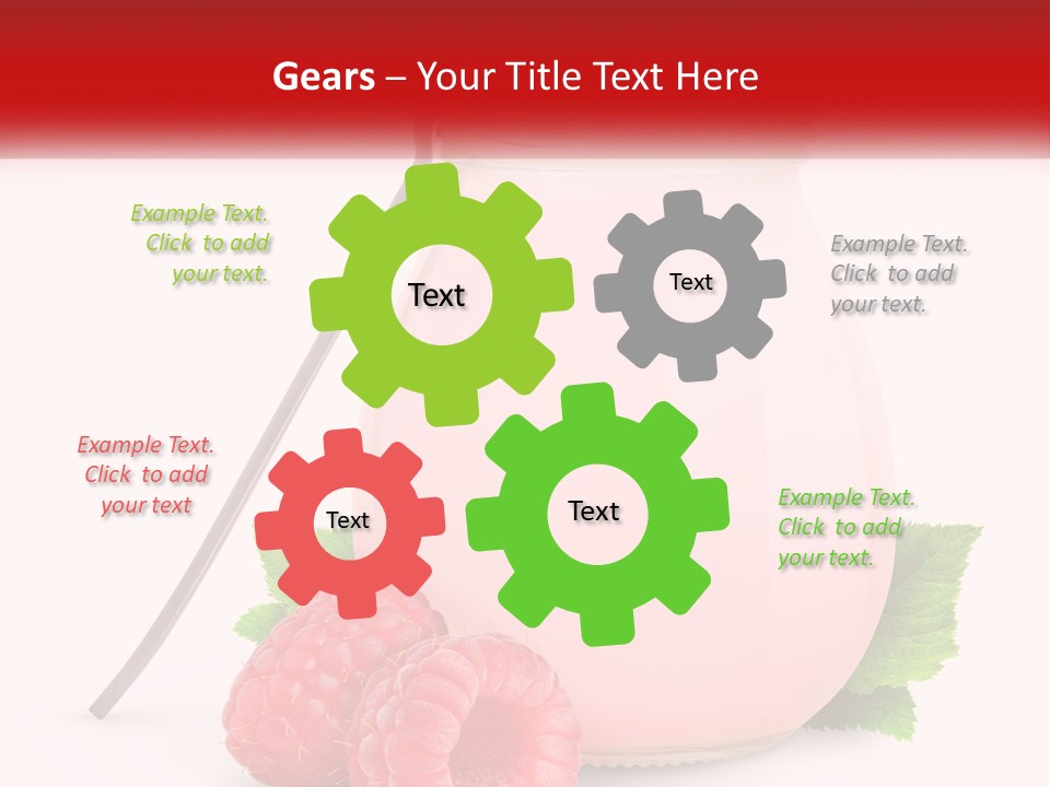 A Jar Of Pink Liquid With Raspberries And A Spoon PowerPoint Template