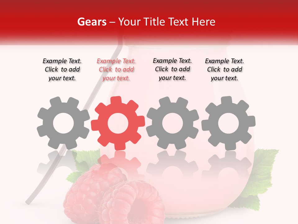 A Jar Of Pink Liquid With Raspberries And A Spoon PowerPoint Template