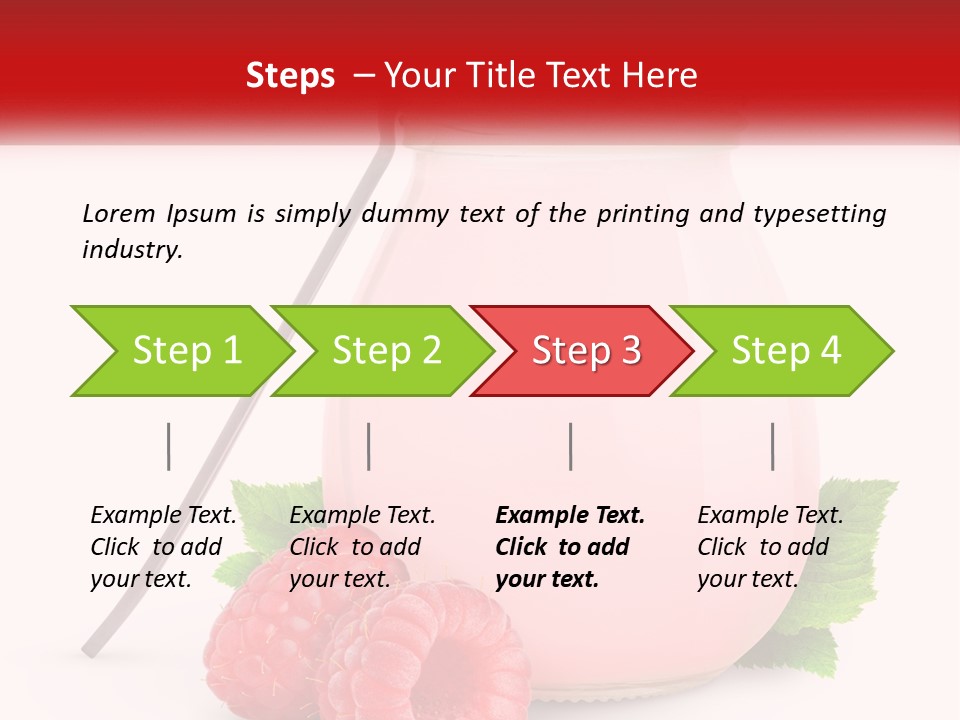 A Jar Of Pink Liquid With Raspberries And A Spoon PowerPoint Template