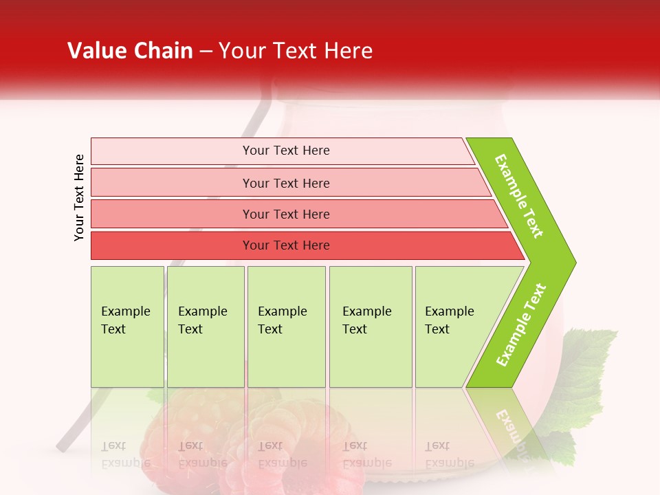 A Jar Of Pink Liquid With Raspberries And A Spoon PowerPoint Template