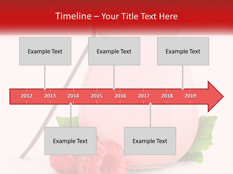 A Jar Of Pink Liquid With Raspberries And A Spoon PowerPoint Template
