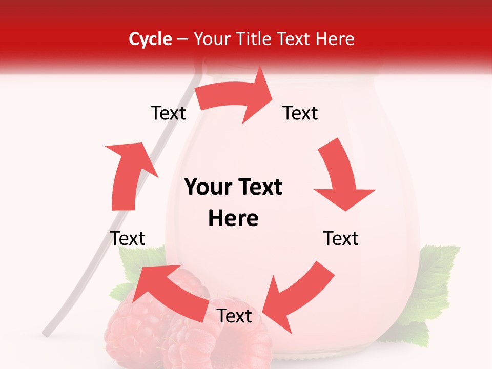 A Jar Of Pink Liquid With Raspberries And A Spoon PowerPoint Template