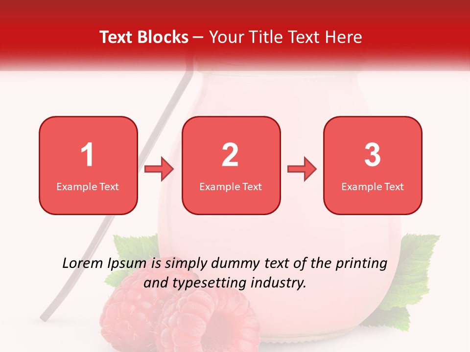A Jar Of Pink Liquid With Raspberries And A Spoon PowerPoint Template