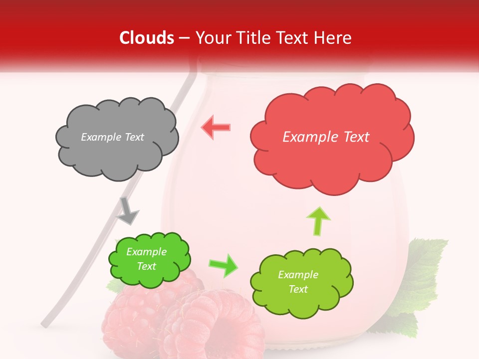 A Jar Of Pink Liquid With Raspberries And A Spoon PowerPoint Template
