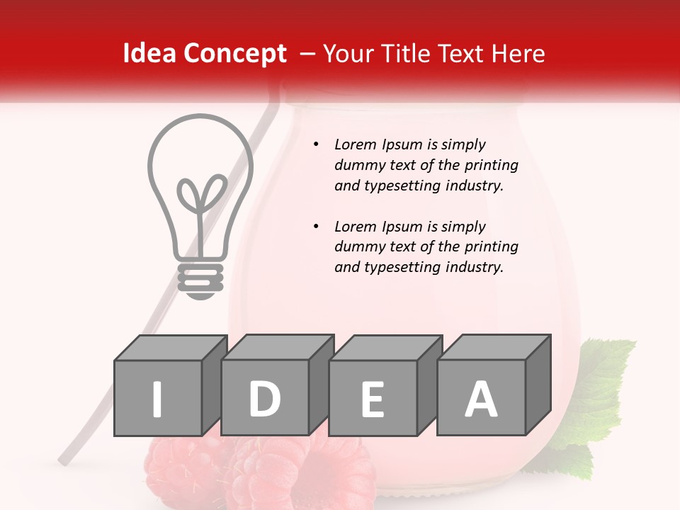 A Jar Of Pink Liquid With Raspberries And A Spoon PowerPoint Template