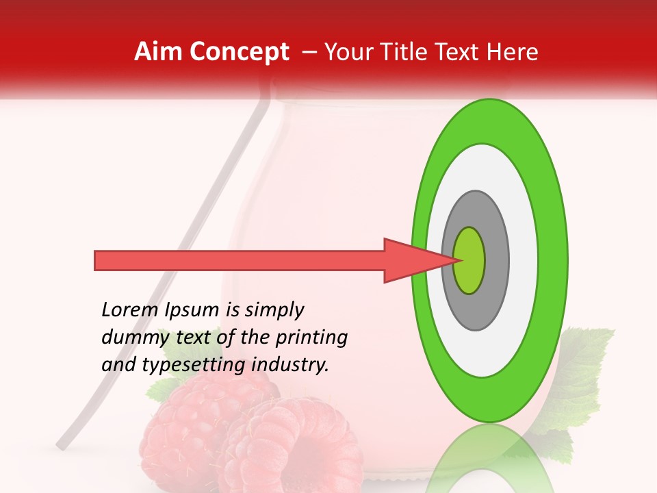 A Jar Of Pink Liquid With Raspberries And A Spoon PowerPoint Template