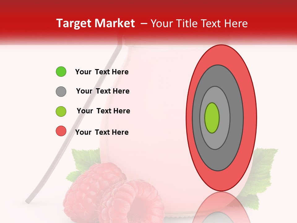 A Jar Of Pink Liquid With Raspberries And A Spoon PowerPoint Template