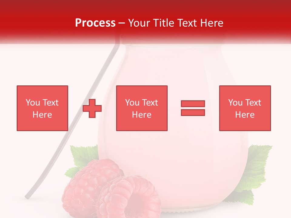 A Jar Of Pink Liquid With Raspberries And A Spoon PowerPoint Template