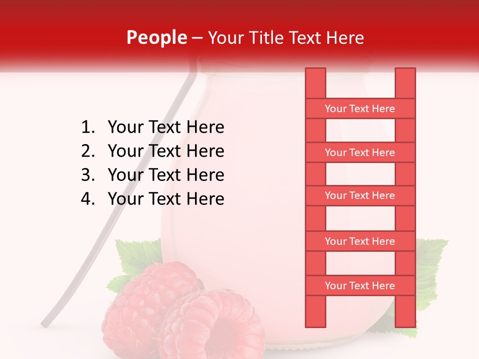 A Jar Of Pink Liquid With Raspberries And A Spoon PowerPoint Template